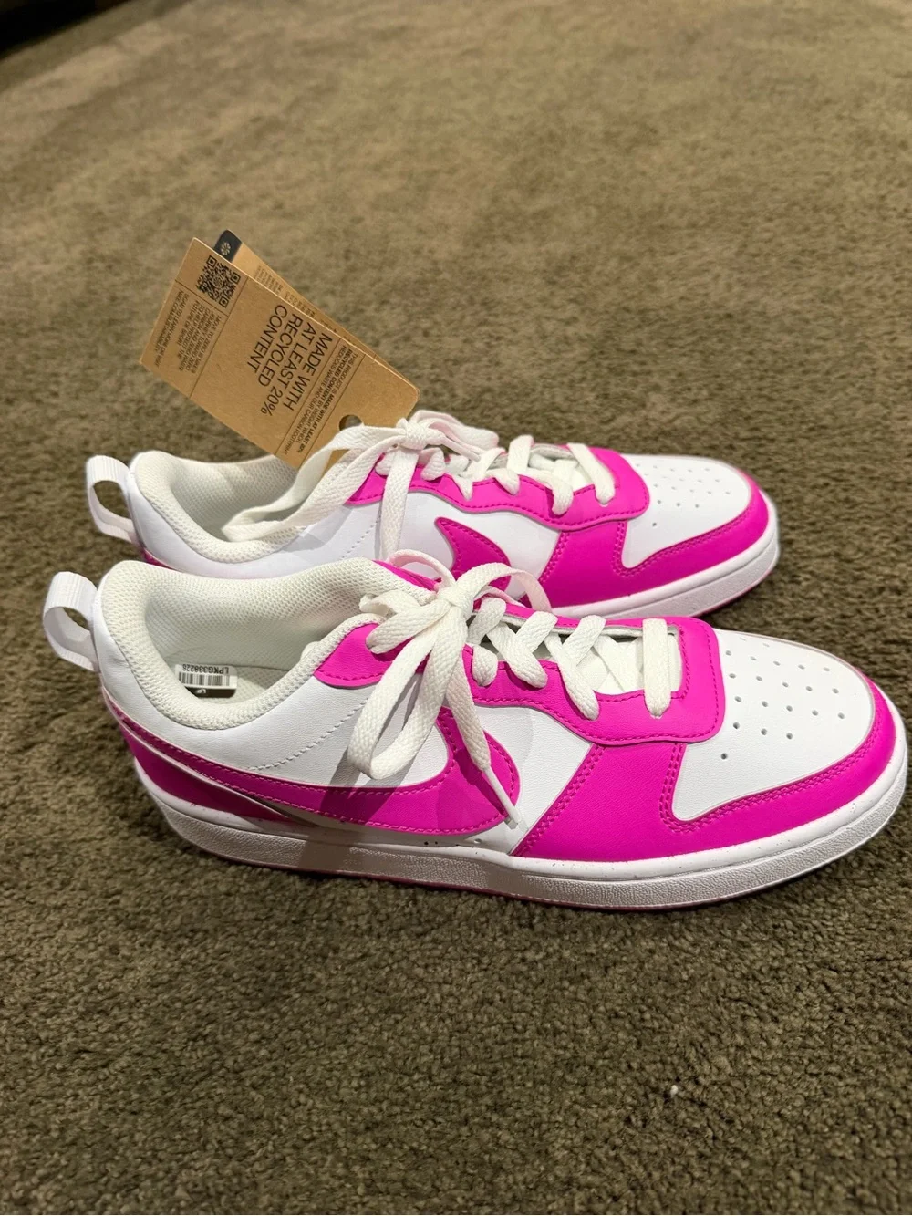 Nike Kids' Low-Top Sneakers - White & Hot Pink Sz 7Y